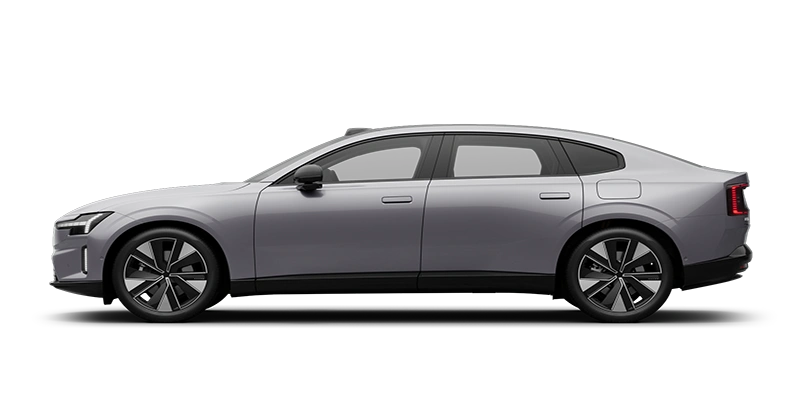Vue latérale d’un Volvo ES90 Argent Magnétique