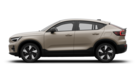 Vue latérale d’un Volvo C40 beige