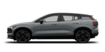 Vue latérale d’un Volvo EX30CC Gris Brume