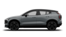 Vue latérale d’un Volvo EX30CC Gris Brume