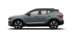 Vue latérale d’un Volvo EX40 Gris Brume