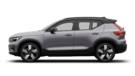 Vue latérale d’un Volvo EX40 Gris Brume