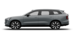 Vue latérale d’un Volvo EX90 Gris Brume